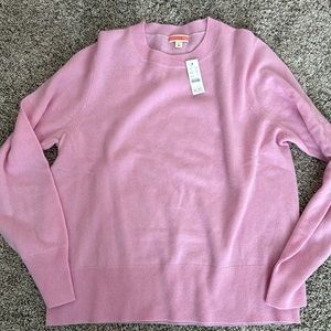 NWT. J. Crew pink cashmere sweater. Size Large